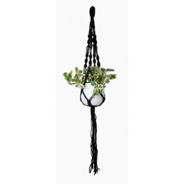 Macramé 1 maceta negro (para maceta 13 cm Ø)